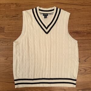 Blue Ocean Mens 3X Cable Knit Sweater Vest Preppy Academia College Country Club